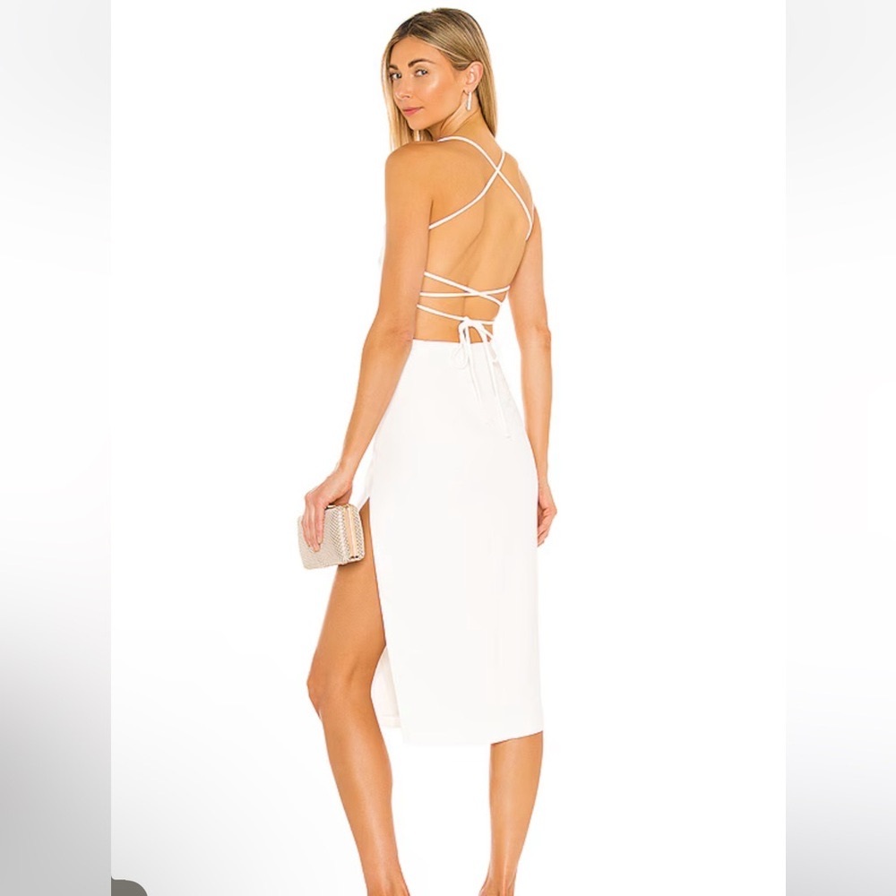 NWT NBD x Revolve Becky Midi Dress in Ivory